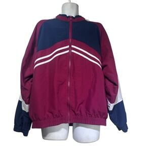 Vintage Irvine Park Cheerleading Track Suit Windbreaker Set Magenta Navy Size L